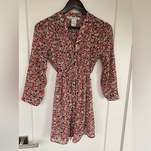 AMERICAN RAG Cie Floral Boho Dress Button Up Back Tie Back size XS